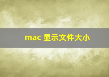 mac 显示文件大小